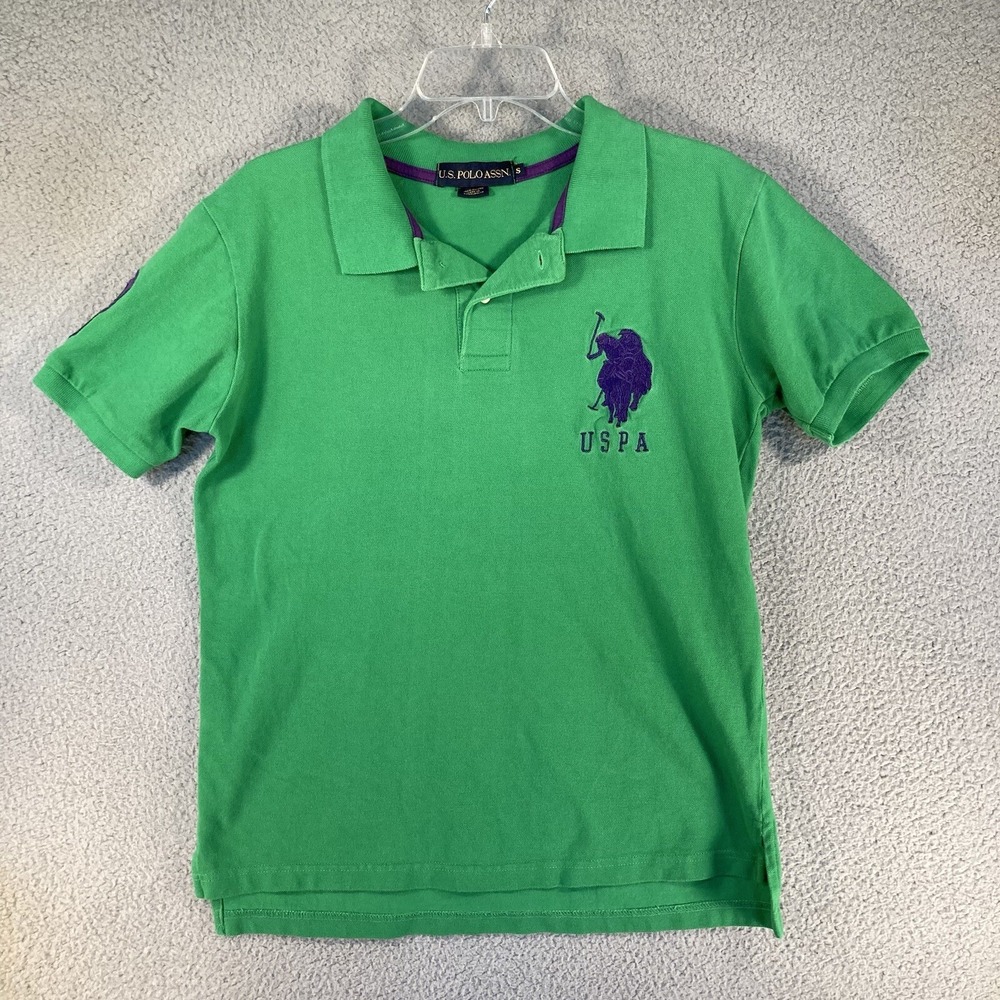 US Polo Assn Shirt Men's Small Green Short Sleeve Polo Large Pony  Preppy School